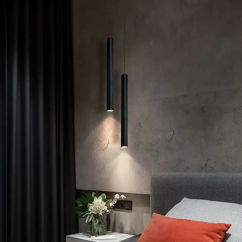 Black Nordic Cylinder Pendant Light Double-Head