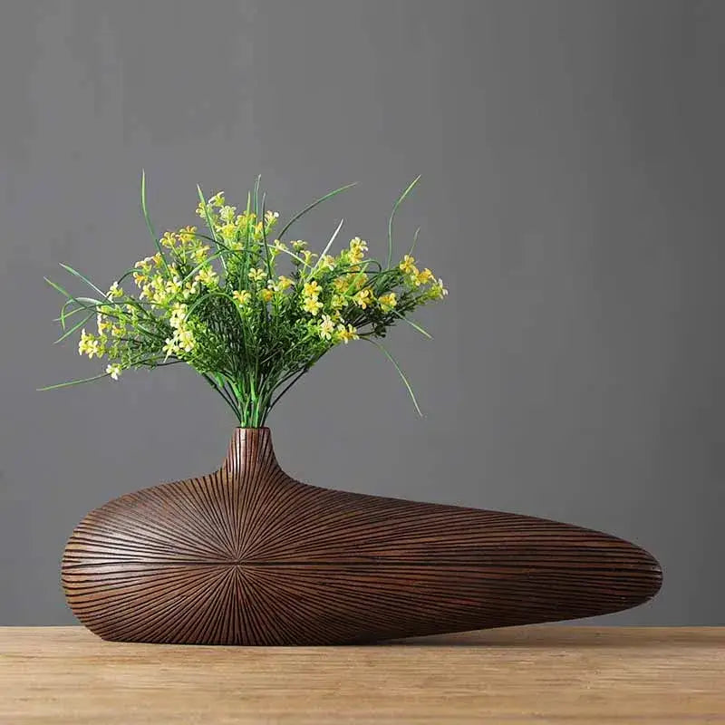 Light Brown Resin Vase