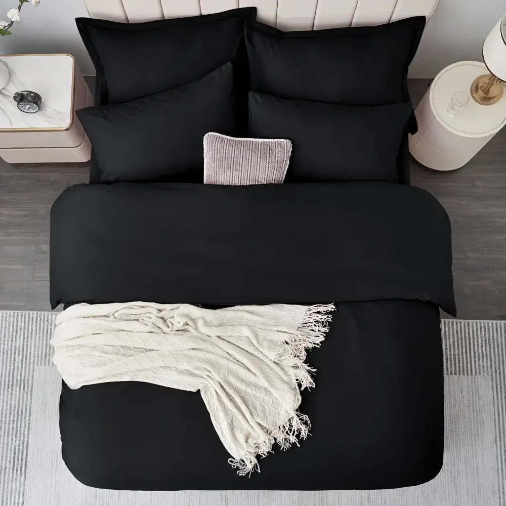 Black Satin Duvet Set