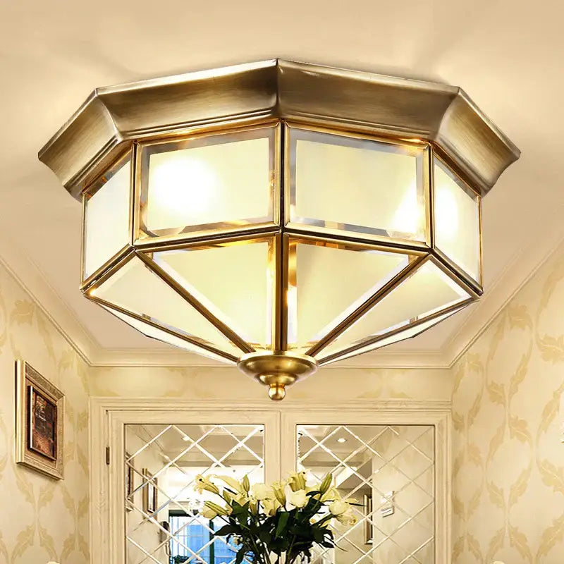 Brass Octagonal Ceiling Lamp