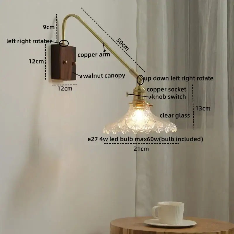 Copper Ceramic Wall Lamp with LED Lighting