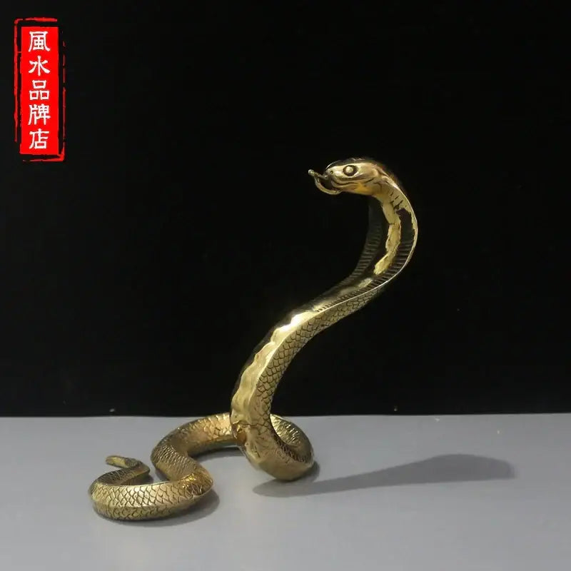 Copper Cobra Zodiac Statue
