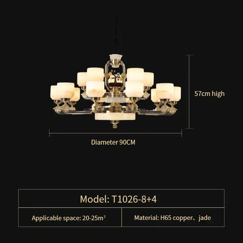 Copper Jade Branch Chandelier