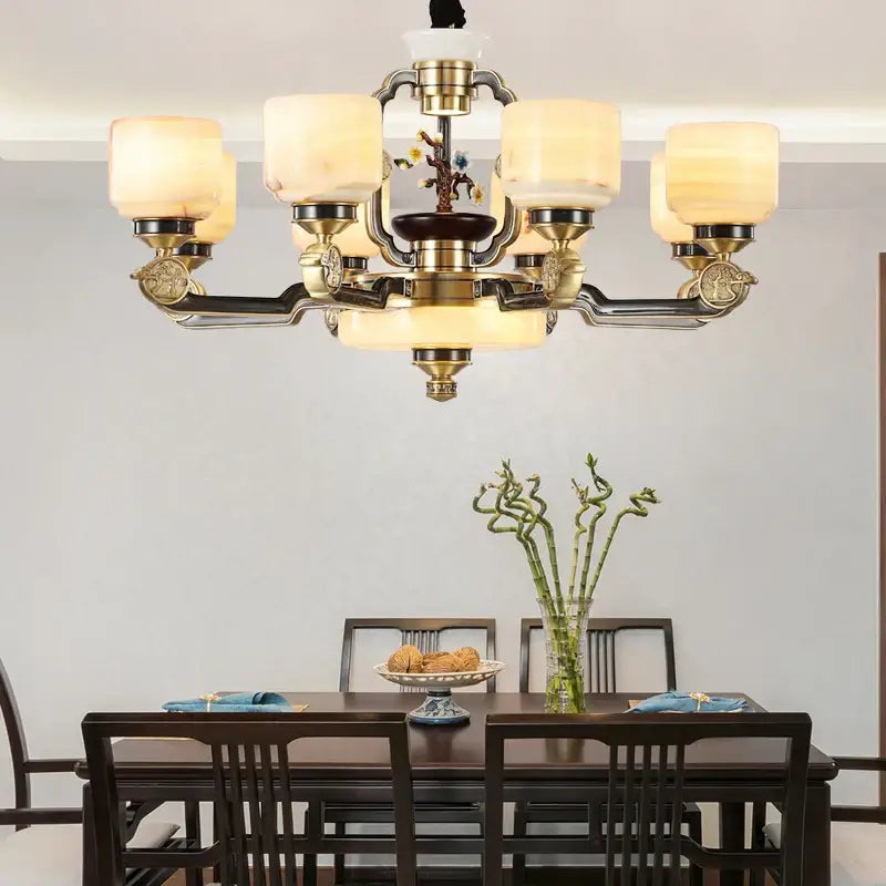 Copper Jade Branch Chandelier