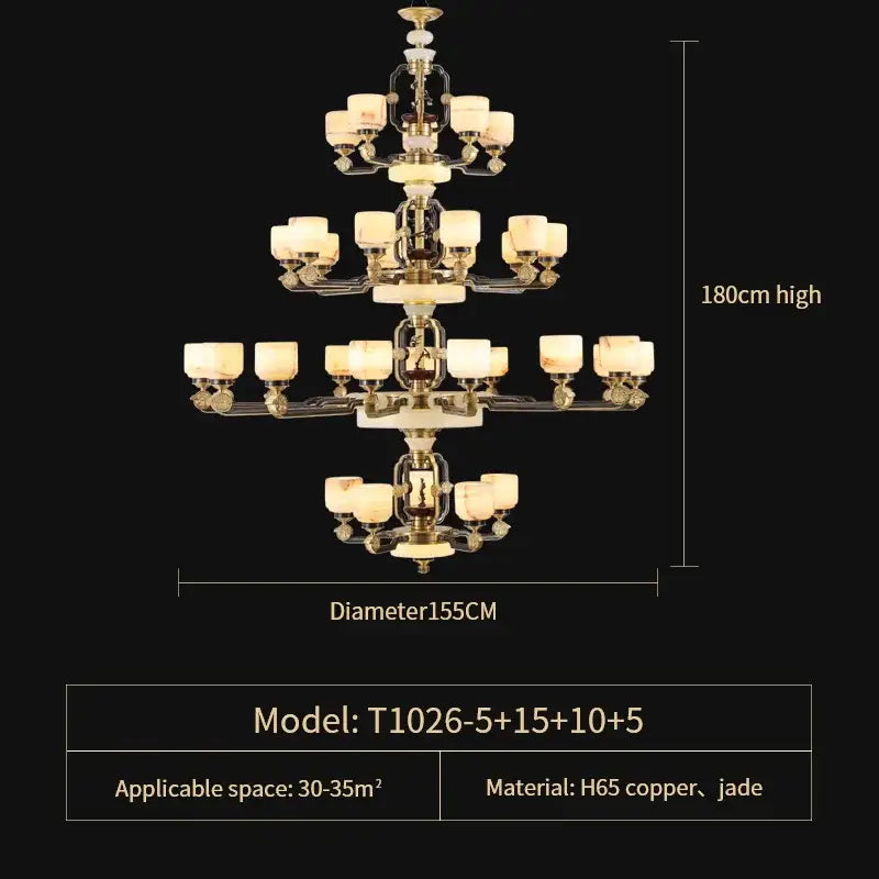 Copper Jade Branch Chandelier