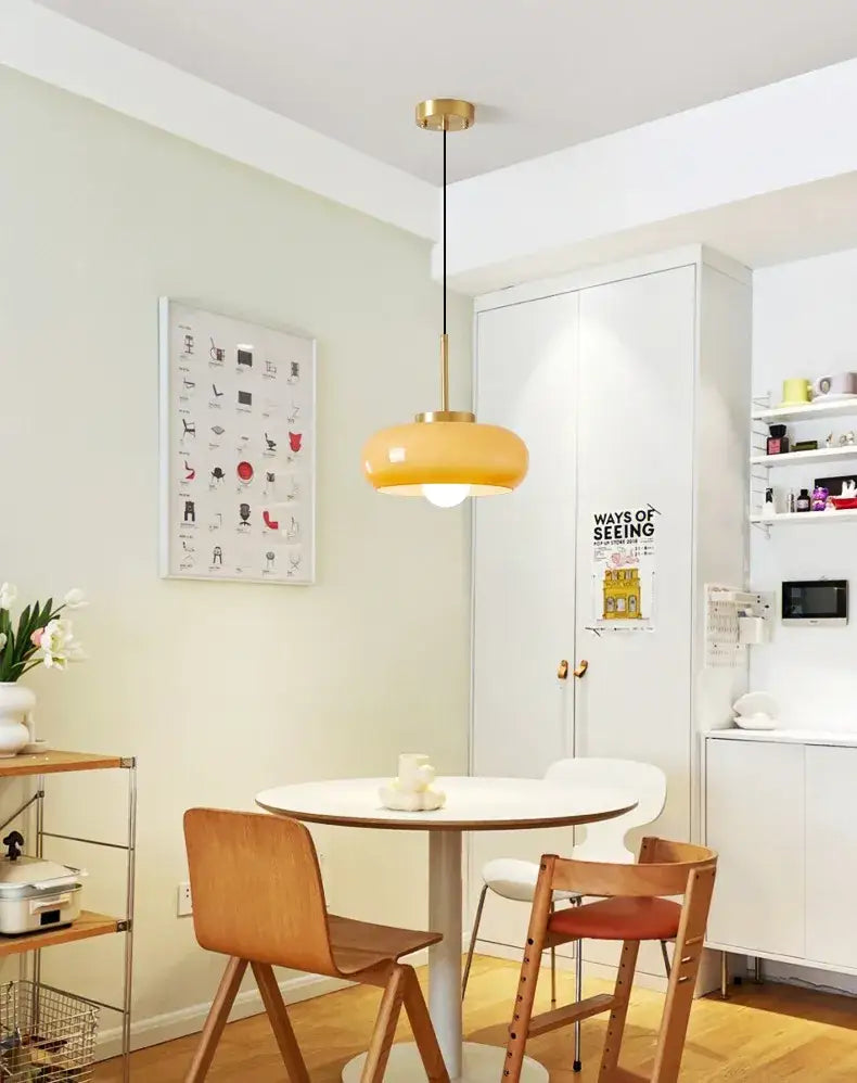 Amber Copper Pendant Light