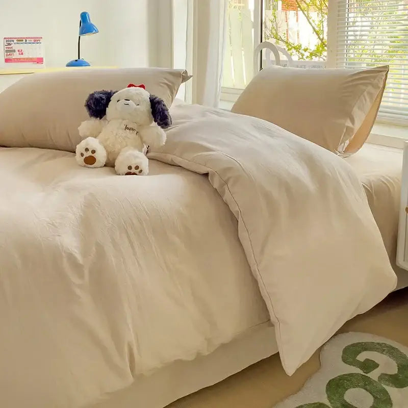 Cream Cotton Bedding Set