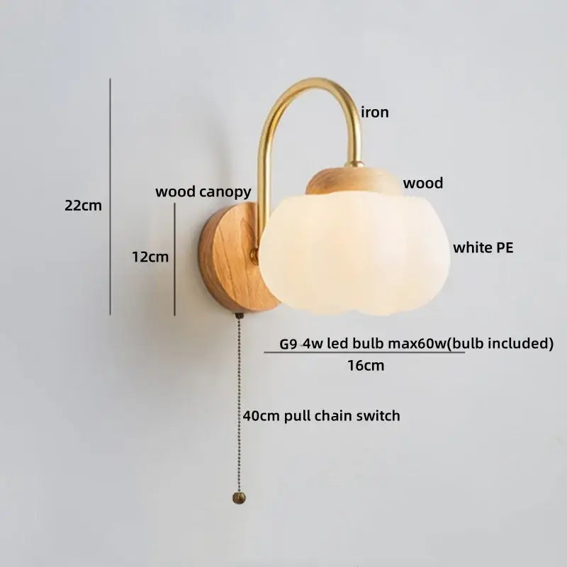Brass Wood Cloud Sconce