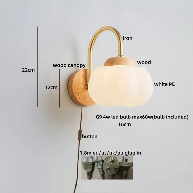 Brass Wood Cloud Sconce