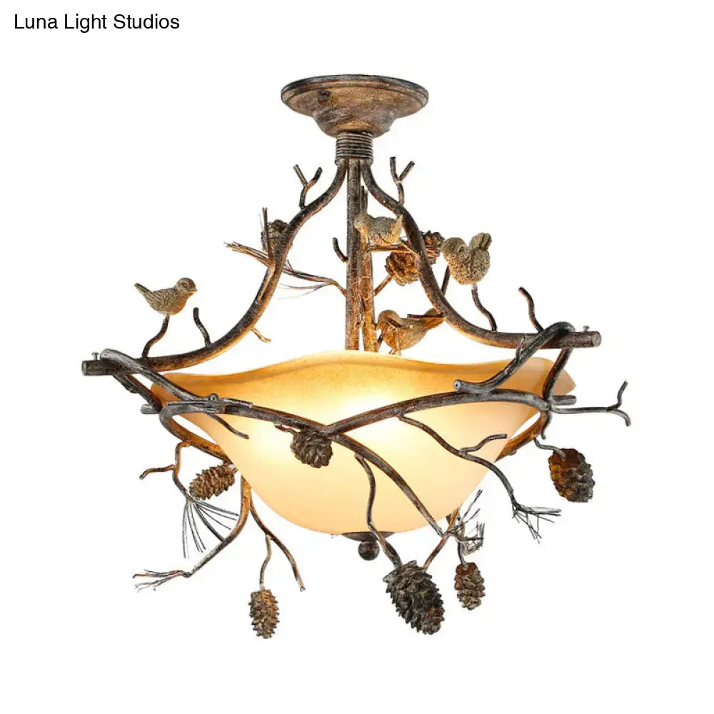 Bronze Bird Branch Light
