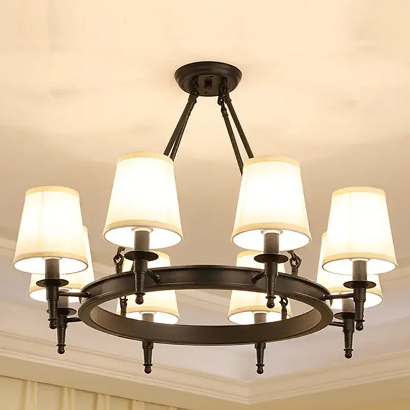 Fabric Brass Chandelier