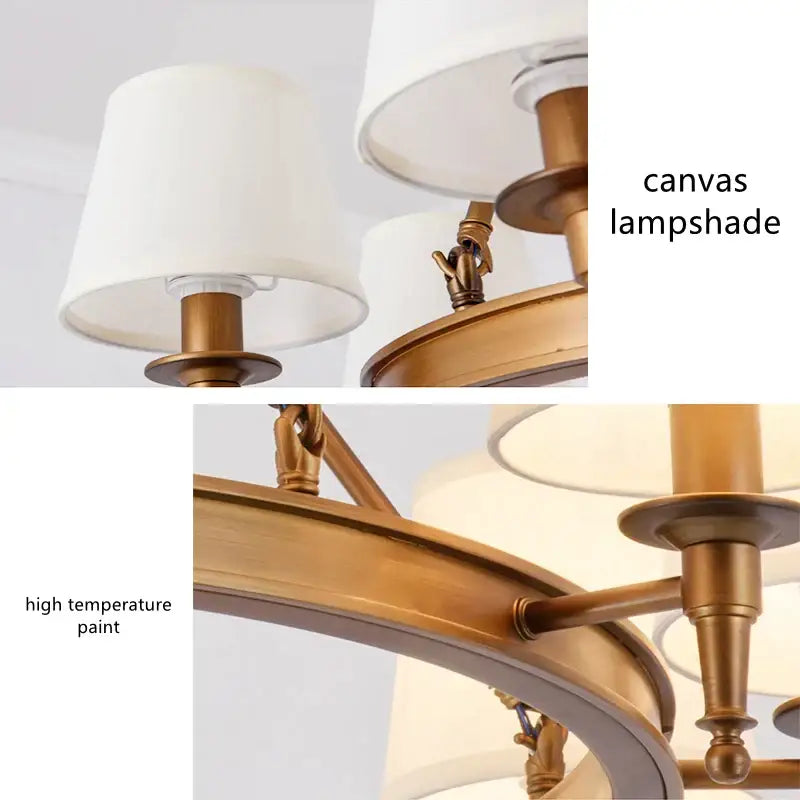 Fabric Brass Chandelier