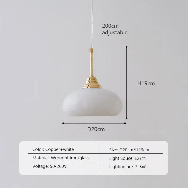 Cream Glass Oval Pendant