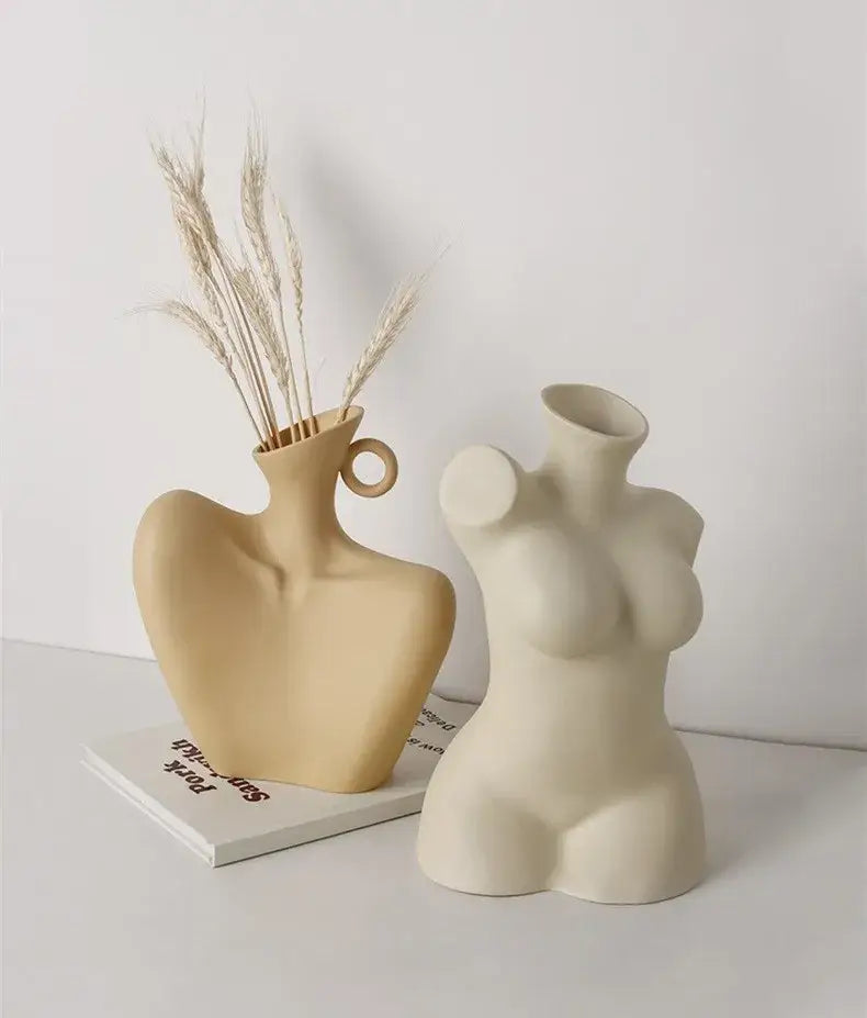 White Ceramic Human Vase