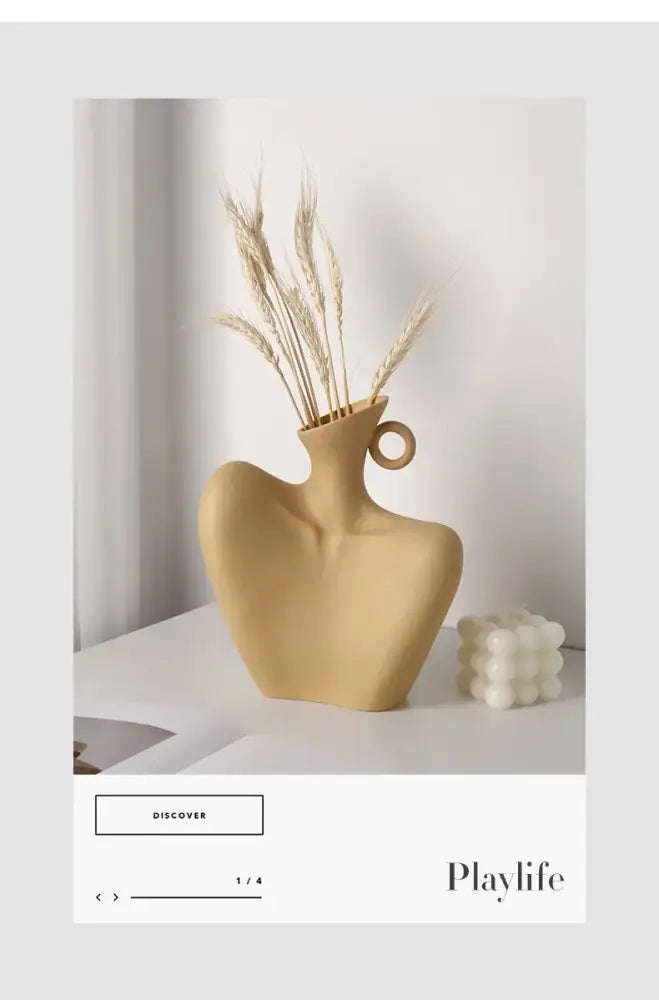 White Ceramic Human Vase