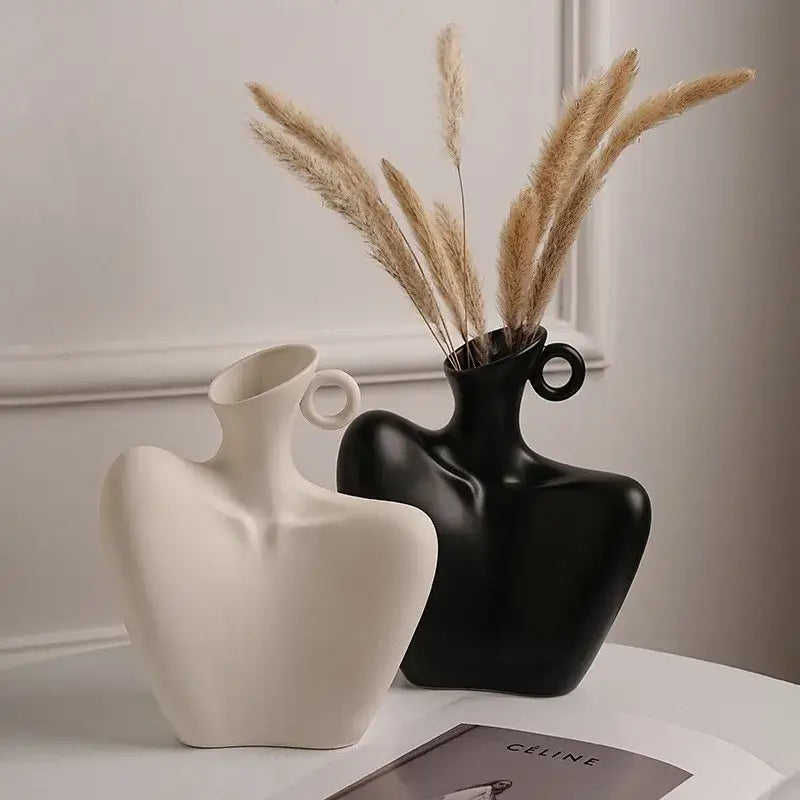White Ceramic Human Vase