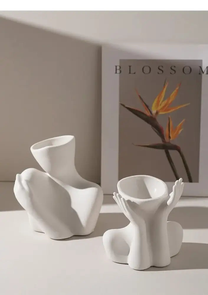White Ceramic Human Vase