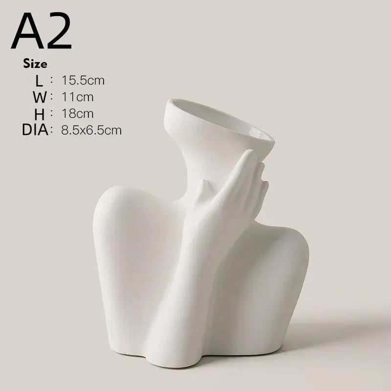 White Ceramic Human Vase