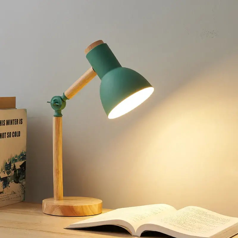 Mint Green Wooden Table Lamp