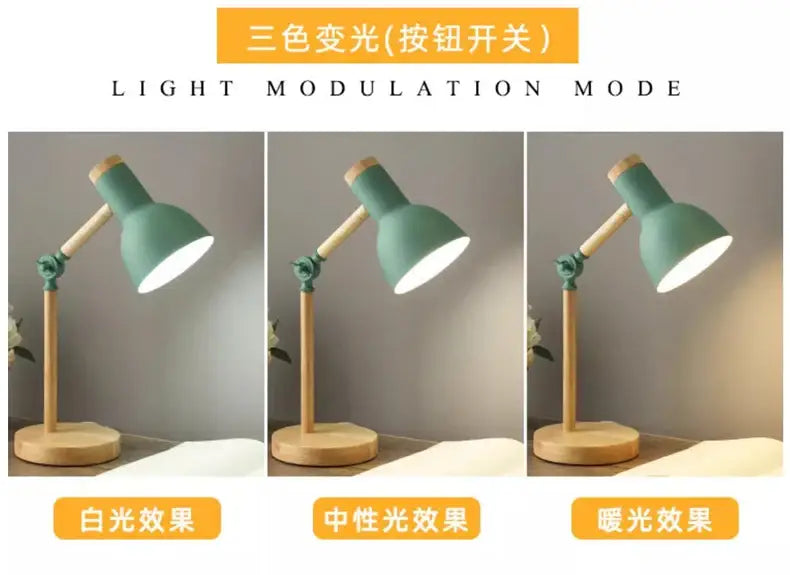 Mint Green Wooden Table Lamp