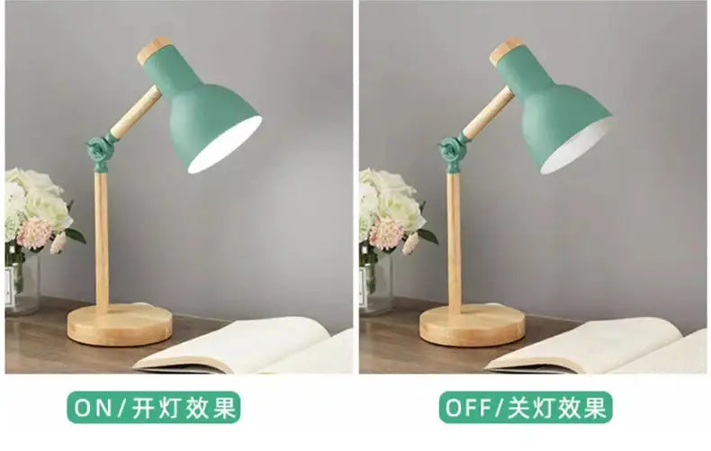 Mint Green Wooden Table Lamp