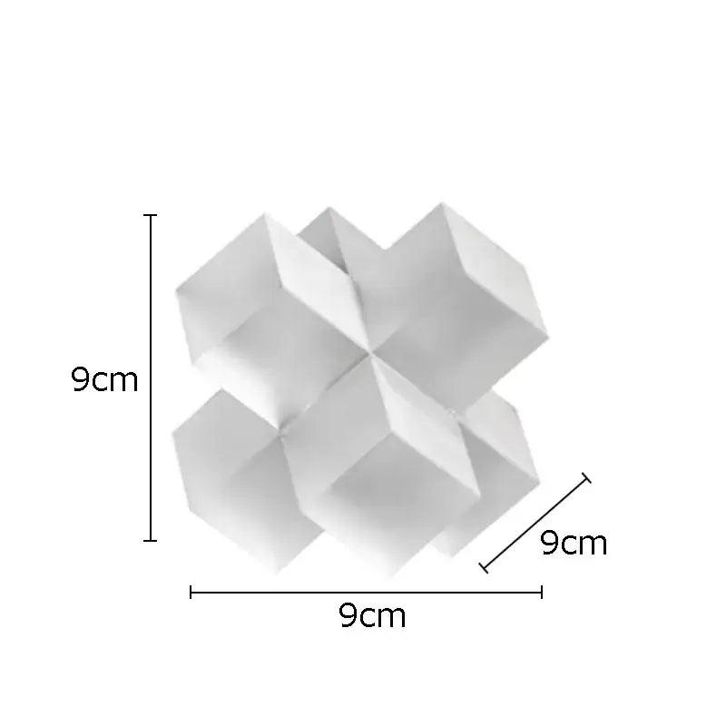 Black Geometric Glass Sculpture with Interlocking Design