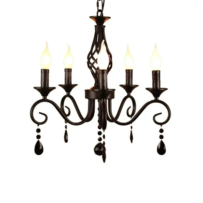 Chrome Branch Glass Chandelier