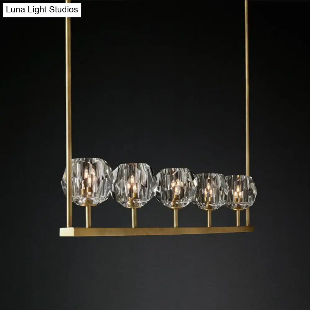 Premium Brass Crystal Island Chandelier