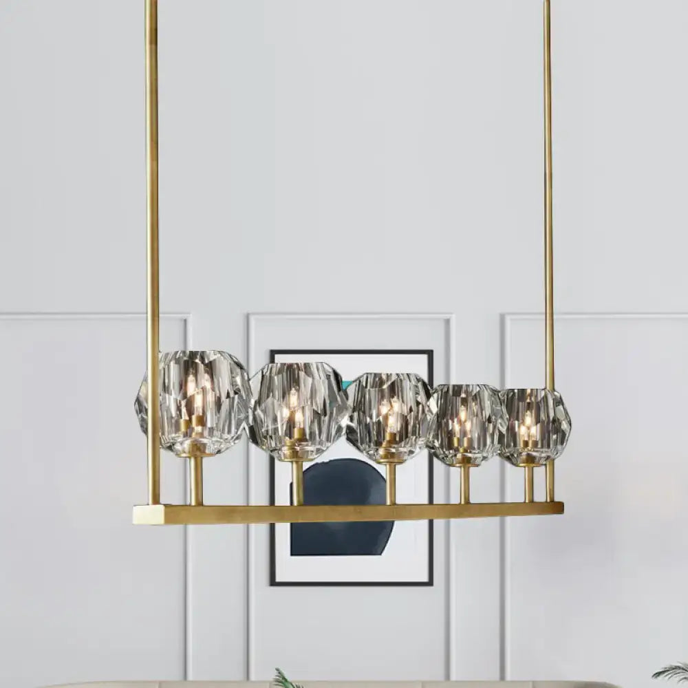 Premium Brass Crystal Island Chandelier