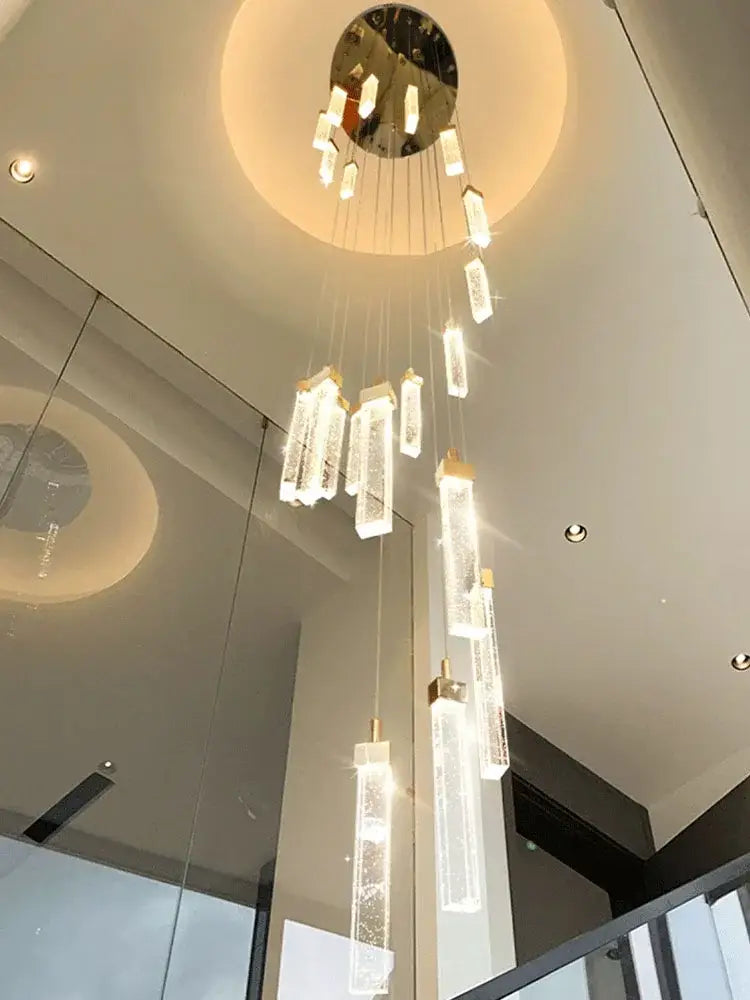 Gold Crystal Nordic Staircase Light