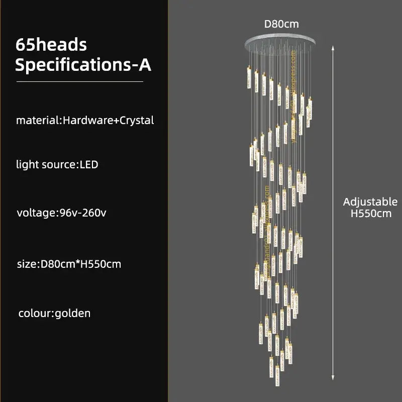 Gold Crystal Nordic Staircase Light