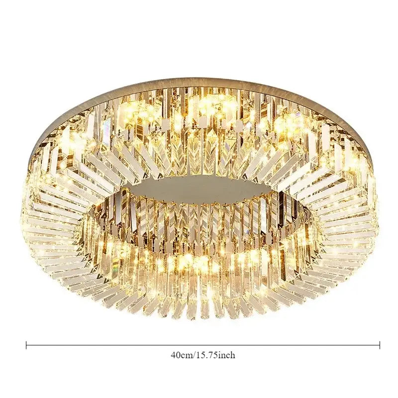 Gold Crystal Glass Bedroom Ceiling Lamp