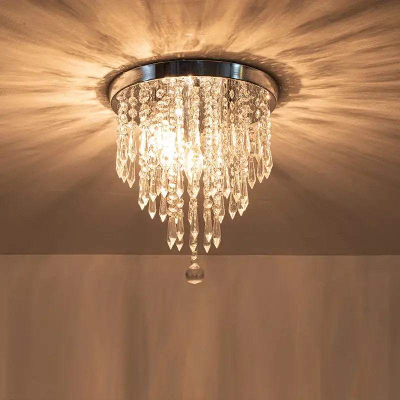Gold Crystal Teardrop 30cm Ceiling Light