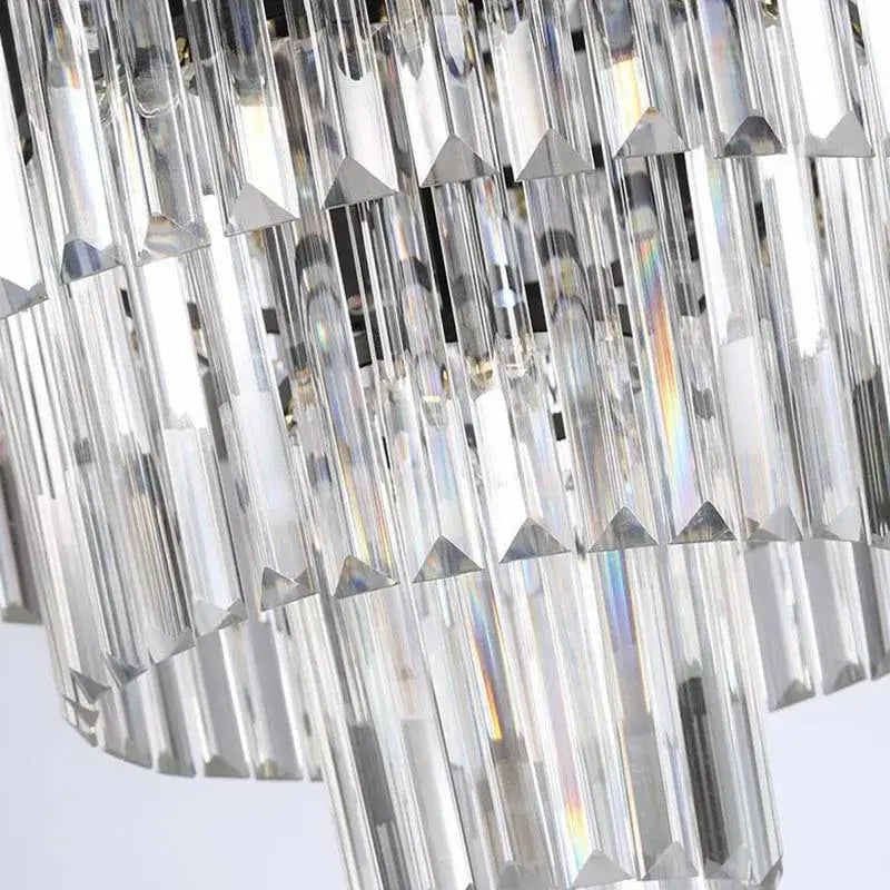 Chrome Crystal Tiered 95cm Ceiling Light