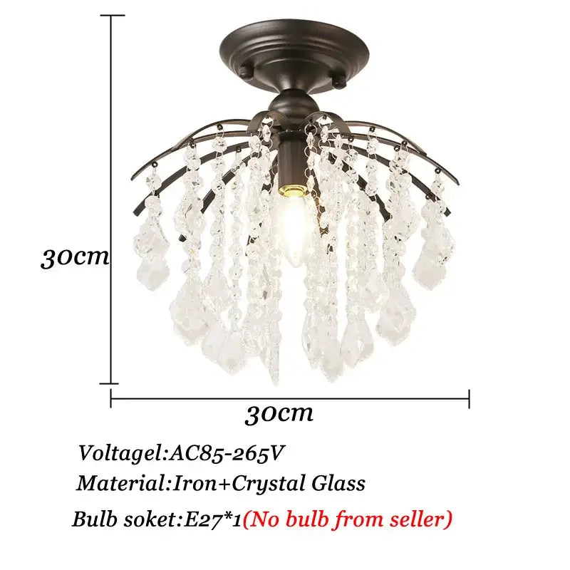 Black Crystal Elegant Chandelier Light