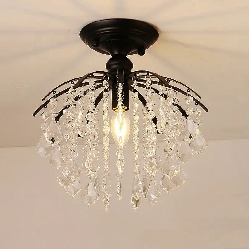 Black Crystal Elegant Chandelier Light