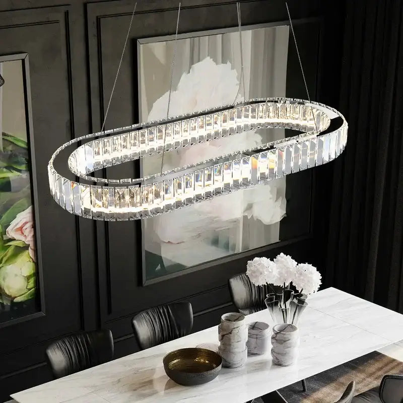 Crystal Double Ring 120cm Chandelier