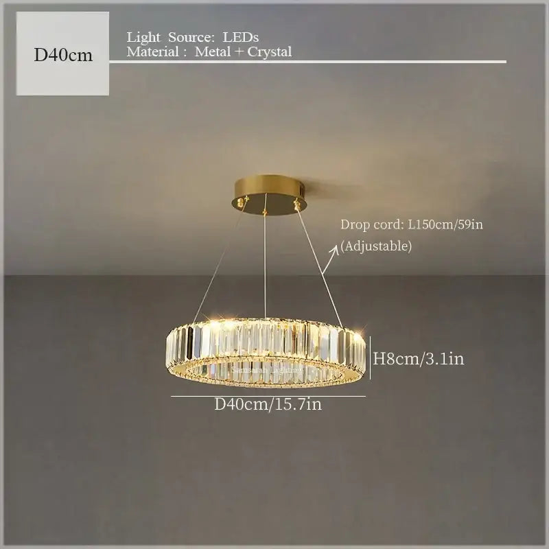 Crystal Double Ring 120cm Chandelier