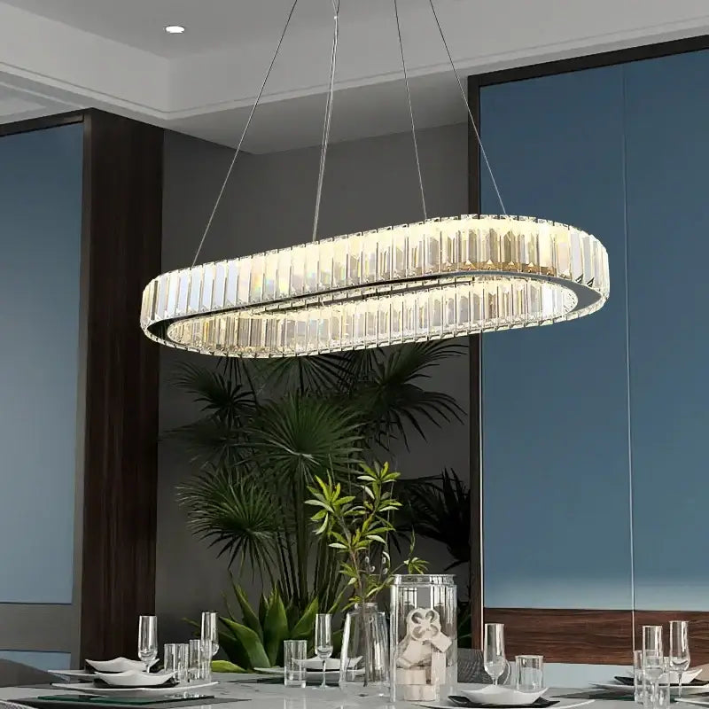 Crystal Double Ring 120cm Chandelier