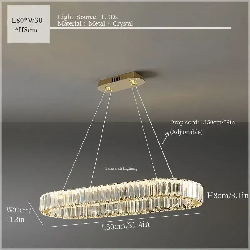 Crystal Double Ring 120cm Chandelier