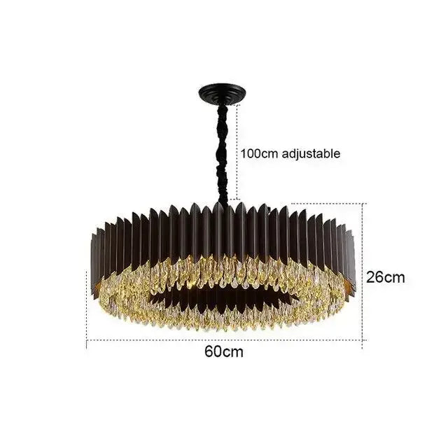 Gold Crystal Pendant Light Oval 75cm Design