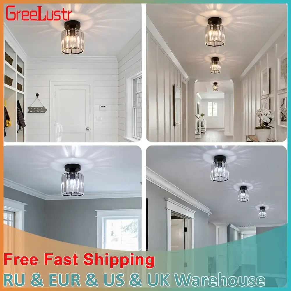 Gold Crystal Polished-Gold Pendant Light