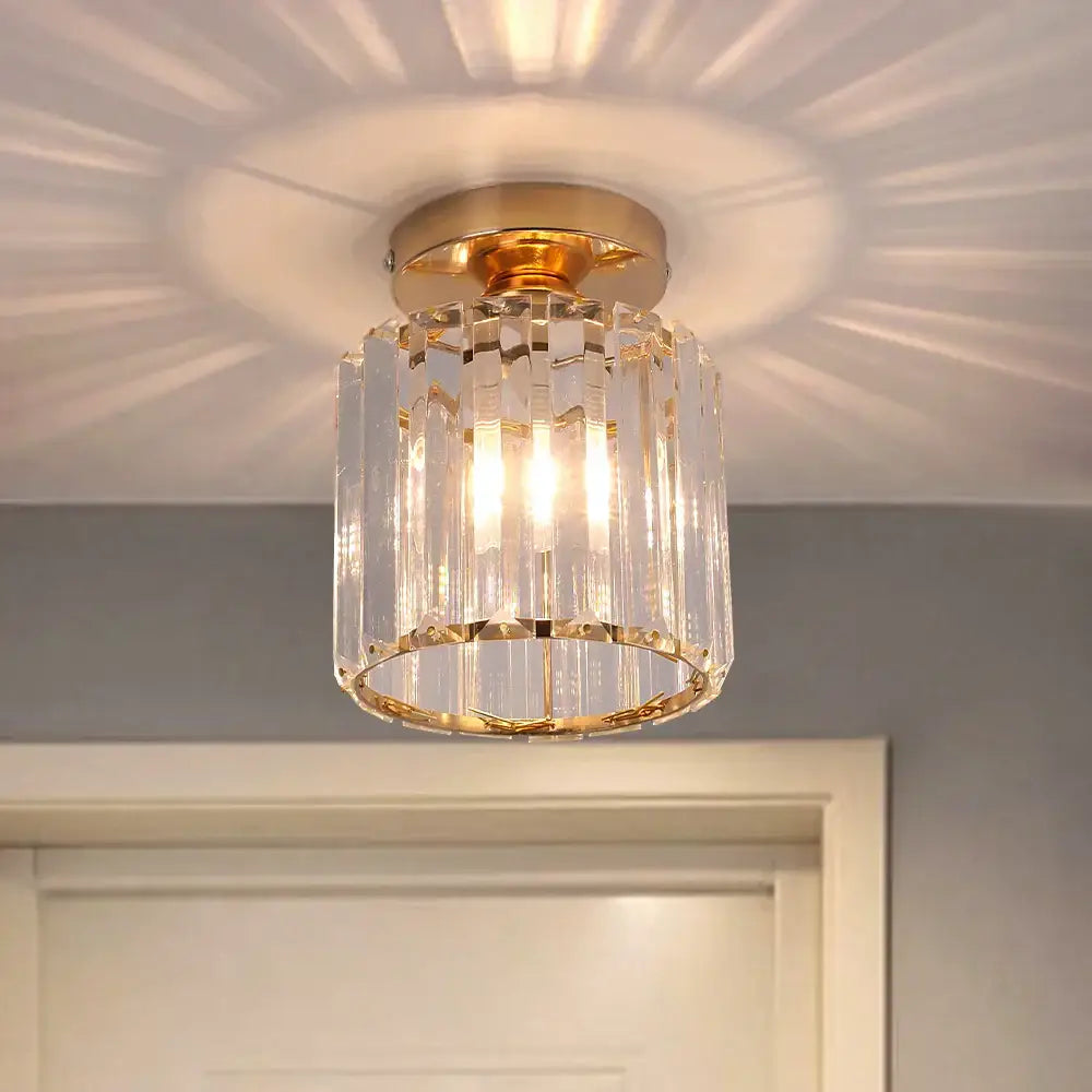 Gold Crystal Polished-Gold Pendant Light