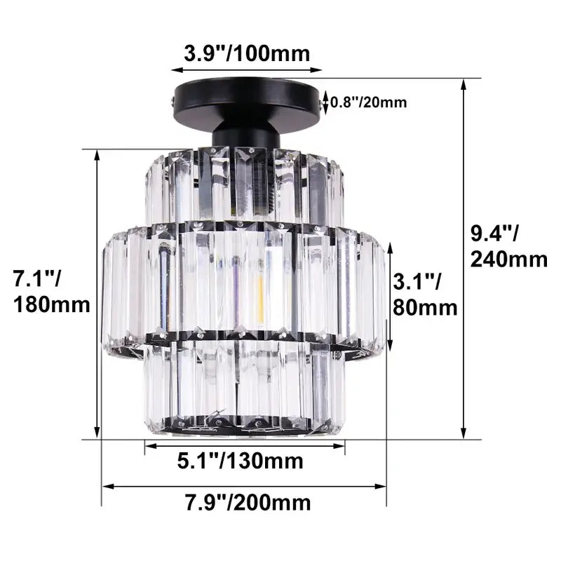 Gold Crystal Polished-Gold Pendant Light