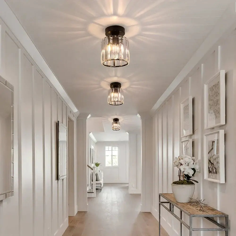 Gold Crystal Polished-Gold Pendant Light