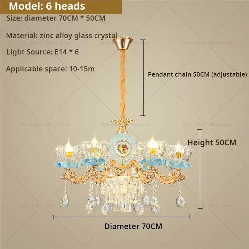 Gold Crystal Chandelier Light 18-Head Design