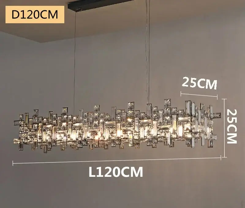 Gold Crystal Chandelier Light Titanium Finish