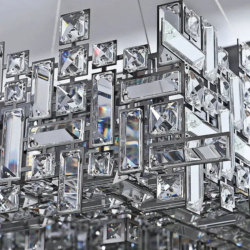 Gold Crystal Chandelier Light Titanium Finish