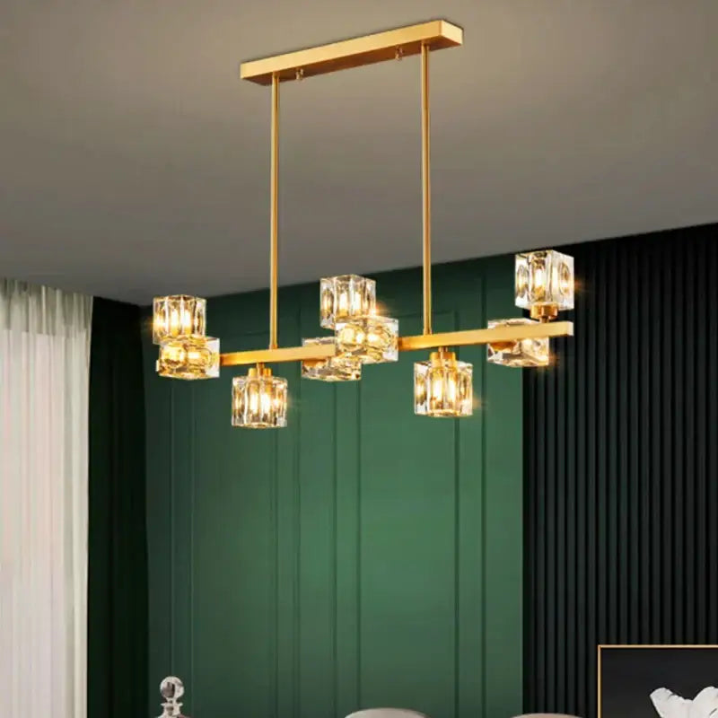 Copper Crystal Dining Chandelier 15-Head