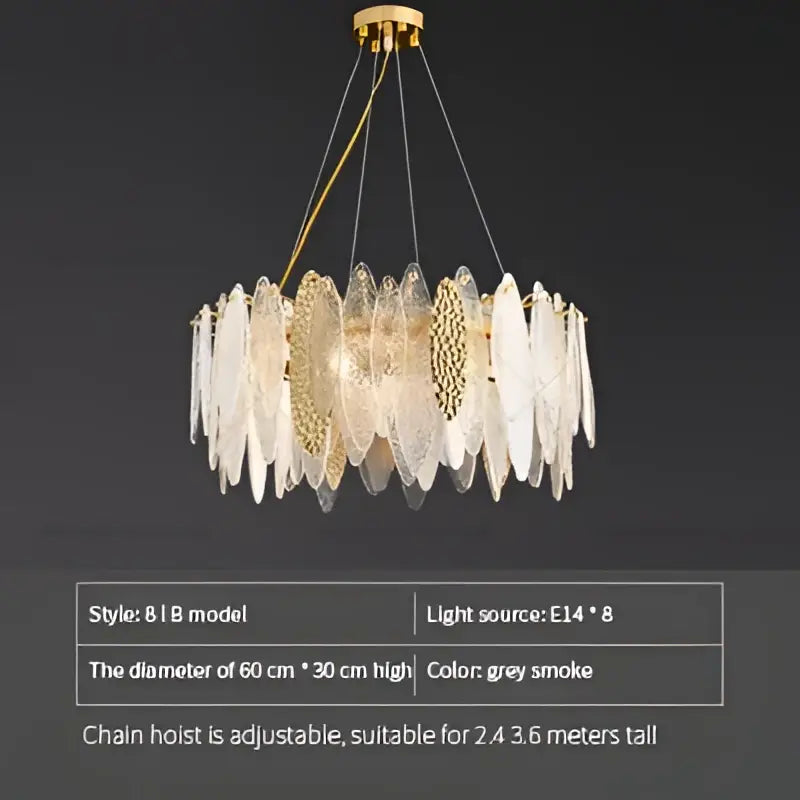 Blue Leaf Crystal Chandelier